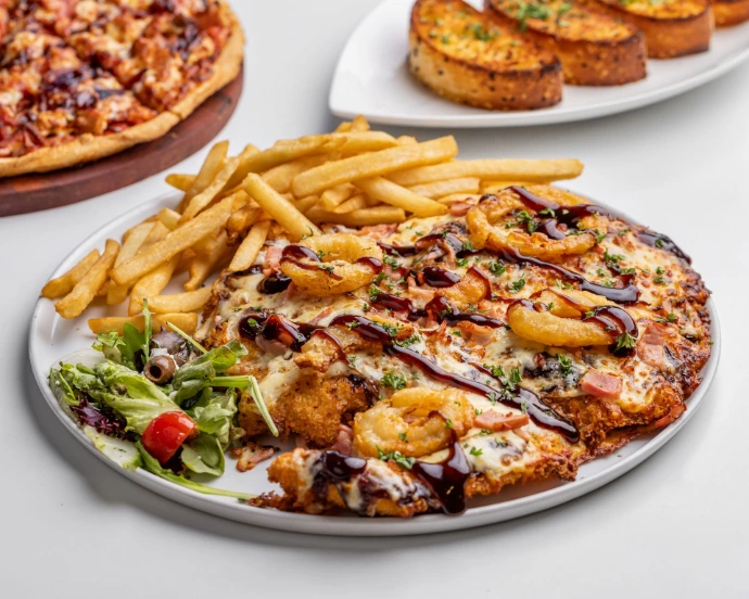 Chicken-Schnitzel-chips
